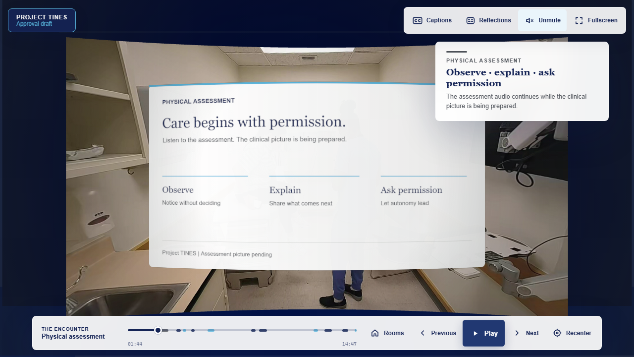 Assessment screen showing the unresolved picture treatment